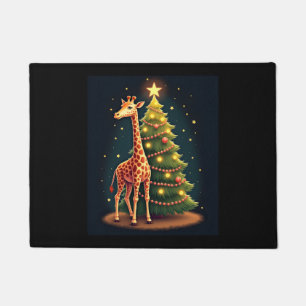 Christmas Giraffe Official Tree Topper Funny Tall  Doormat