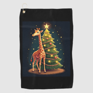 Christmas Giraffe Official Tree Topper Funny Tall  Golf Towel