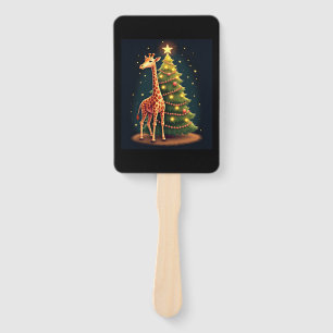Christmas Giraffe Official Tree Topper Funny Tall Hand Fan