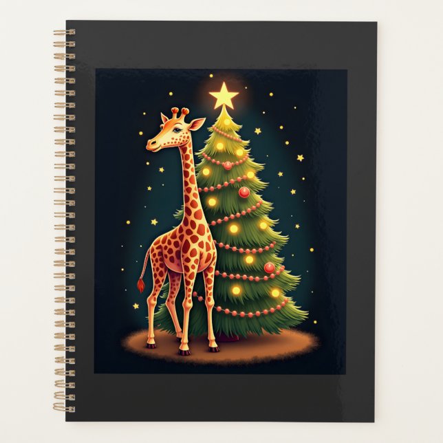 Christmas Giraffe Official Tree Topper Funny Tall  Planner (Front)