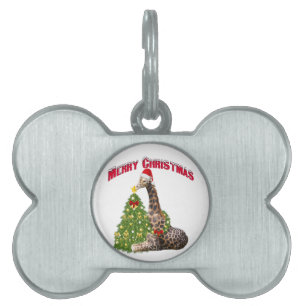 Christmas Giraffe Pet Tag