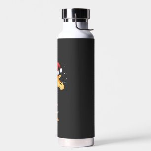 Christmas Giraffe Santa Hat Lights Giraffe Men Wom Water Bottle