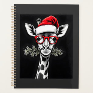 Christmas Giraffe Santa Hat Pajama Gift Family Mat Planner