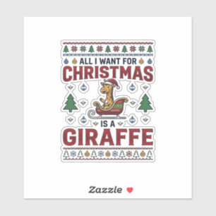 Christmas Giraffe Sleigh Funny Holiday T-Shirt Des