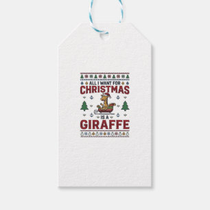 Christmas Giraffe Sleigh Funny Holiday T-Shirt Des Gift Tags