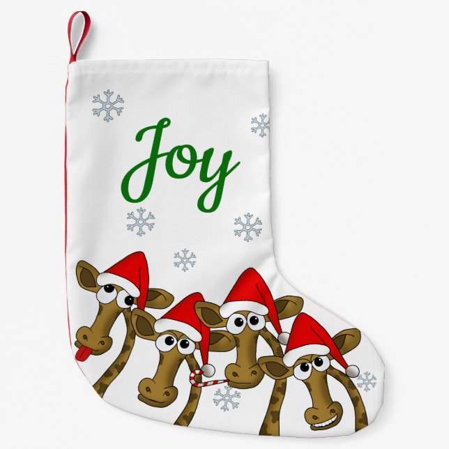 Christmas giraffe small christmas stocking (Front)