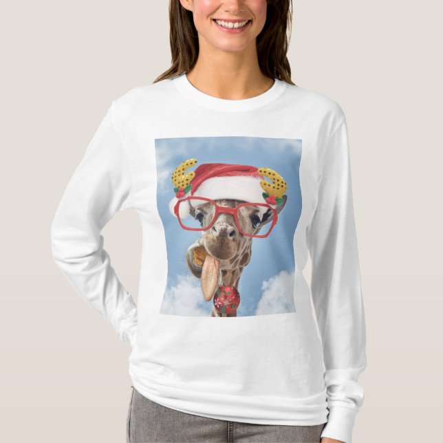 Christmas giraffe T-Shirt (Front)