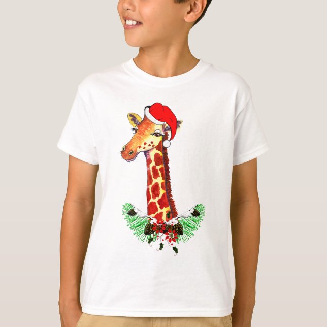 Christmas Giraffe T-Shirt (Front)