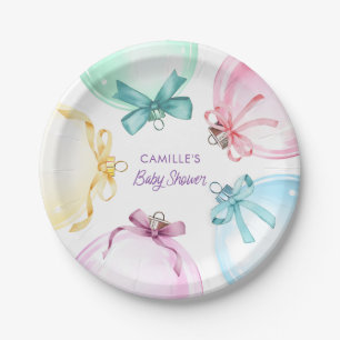 Christmas Girl Baby Shower Paper Plate