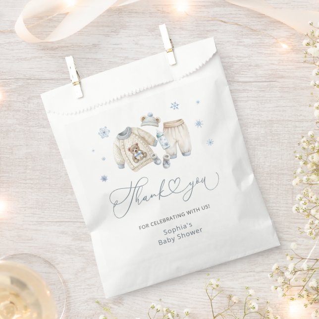 Christmas Girl Baby Shower Thank You Favour Bags (Clipped)