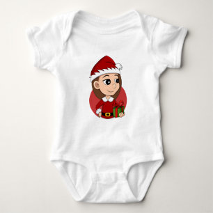 Christmas girl cartoon baby bodysuit