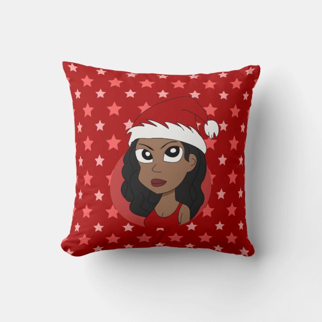 Christmas girl cartoon cushion (Front)