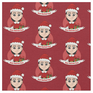 Christmas girl cartoon fabric