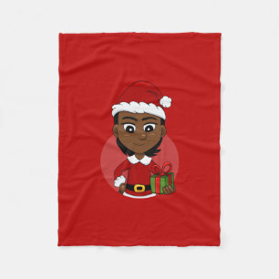 Christmas girl cartoon fleece blanket