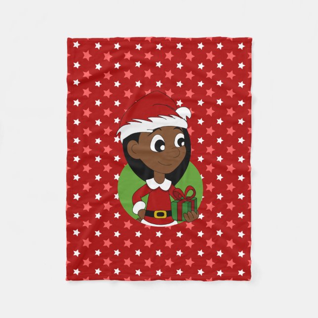 Christmas girl cartoon fleece blanket (Front)