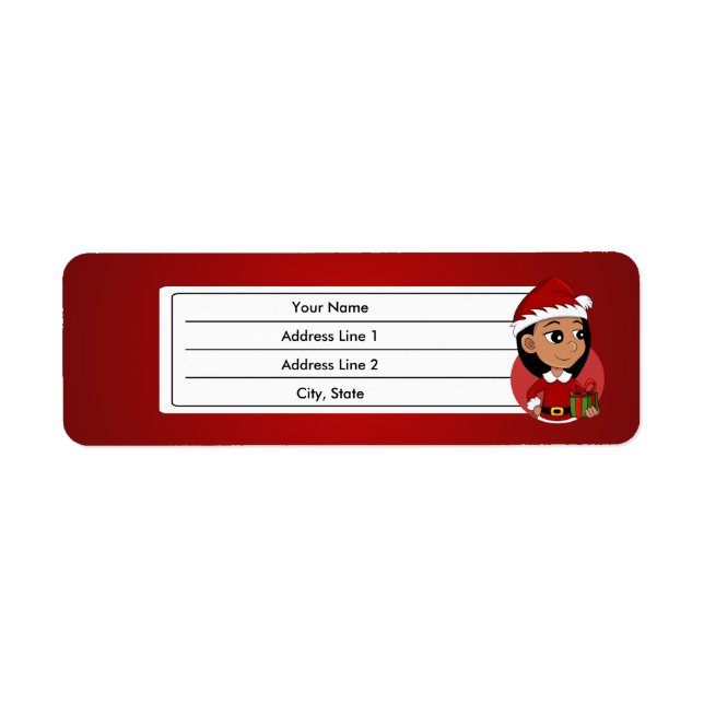 Christmas girl cartoon label (Front)