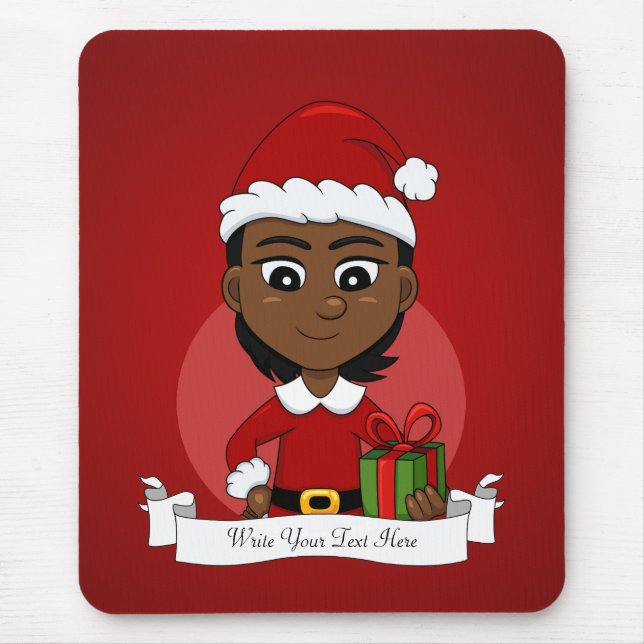 Christmas girl cartoon mouse pad (Front)