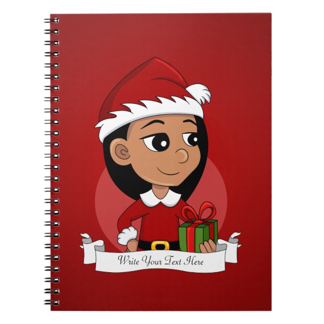 Christmas girl cartoon notebook (Front)