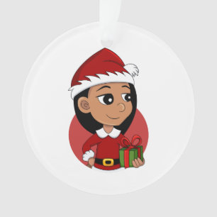 Christmas girl cartoon ornament