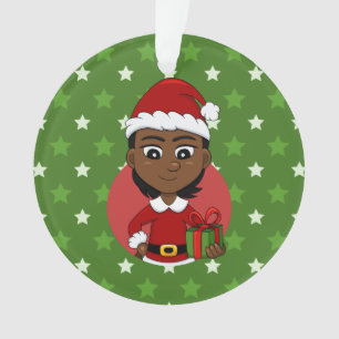 Christmas girl cartoon ornament