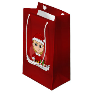 Christmas girl cartoon small gift bag