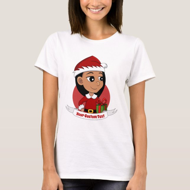 Christmas girl cartoon T-Shirt (Front)