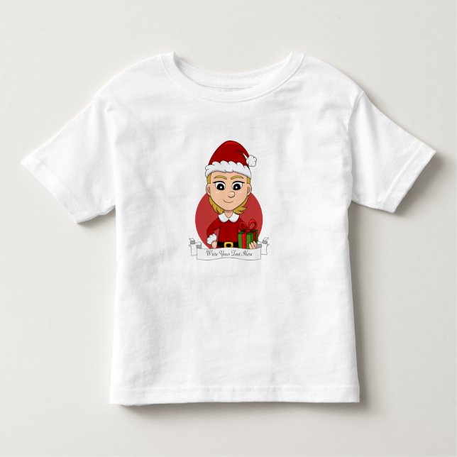 Christmas girl cartoon toddler t-shirt (Front)