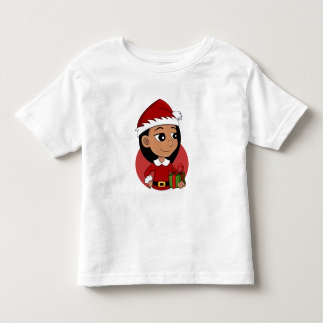 Christmas girl cartoon toddler t-shirt (Front)