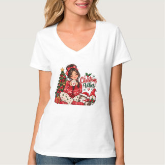 Christmas Girl,Cat Collection Cute Holiday Designs T-Shirt