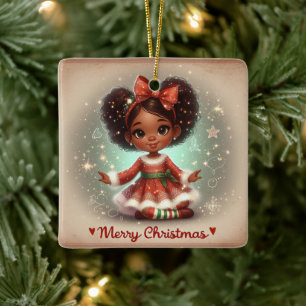 Christmas girl  ceramic ornament