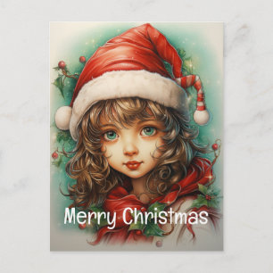 Christmas Girl Custom 1 of 25 Holiday Postcard