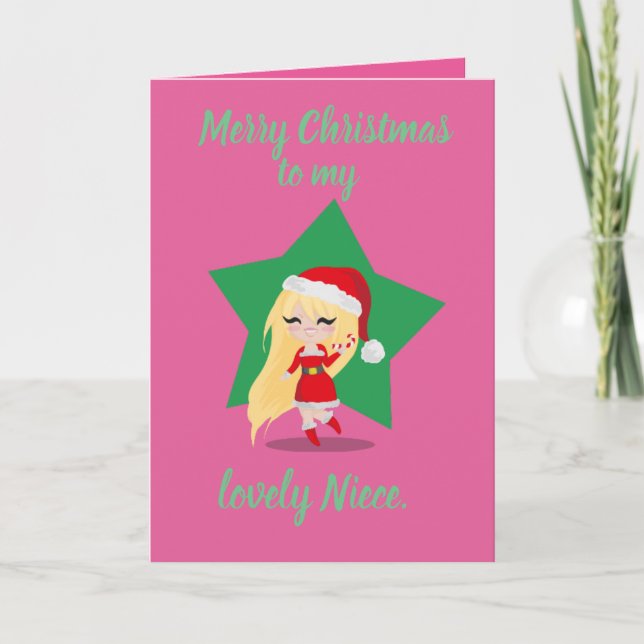 Christmas Girl. Holiday Card (Front)