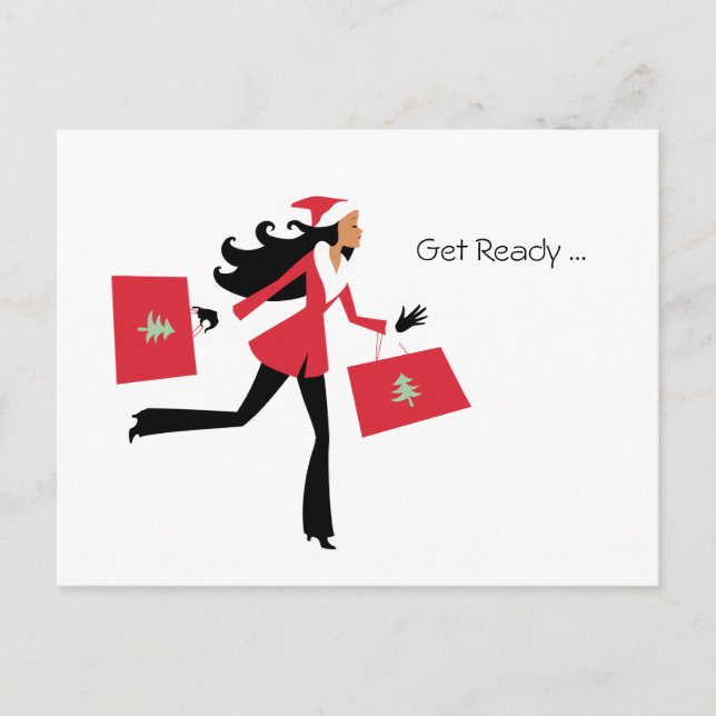 Christmas Girl Holiday Postcard - Personal or Biz (Front)