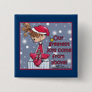 Christmas Girl-Joy From Above 15 Cm Square Badge