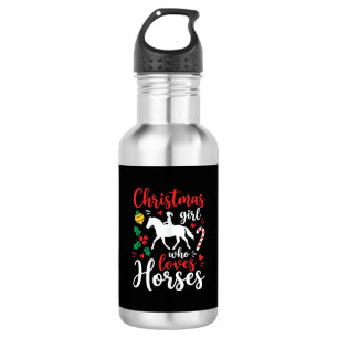 Christmas Girl Who Loves Horses 532 Ml Water Bottle