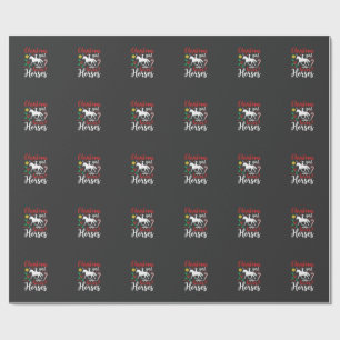 Christmas Girl Who Loves Horses Wrapping Paper