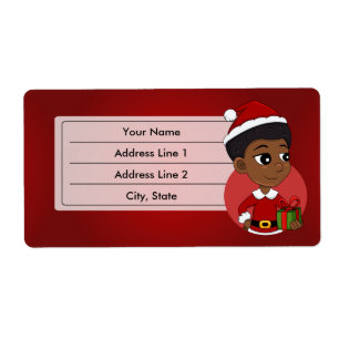 Christmas girl with an Afro cartoon