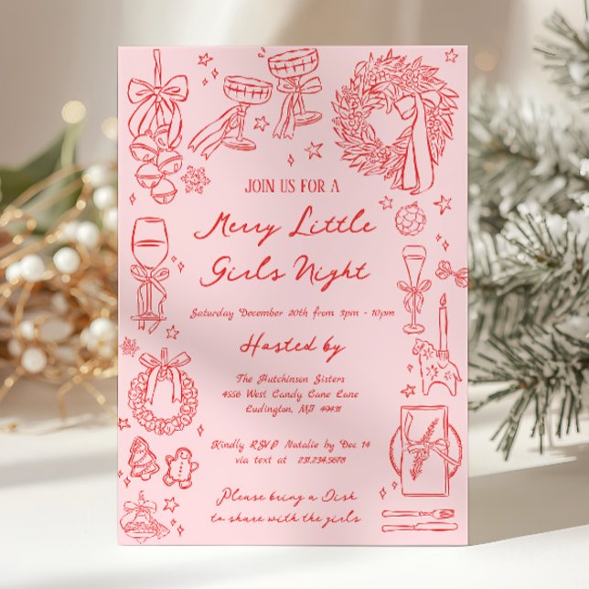 Christmas Girls Night Invitation (Christmas Girls Night Invitation)