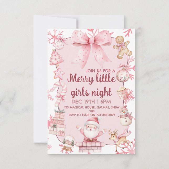 Christmas girls night party invitation (Front)