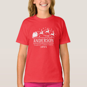 Christmas Girls Personalised Family Name Holiday T-Shirt