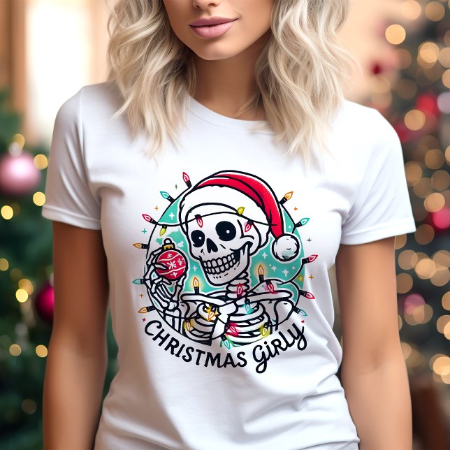 Christmas Girly Skeleton Fun Holiday Tri-Blend Shirt (Creator Uploaded)