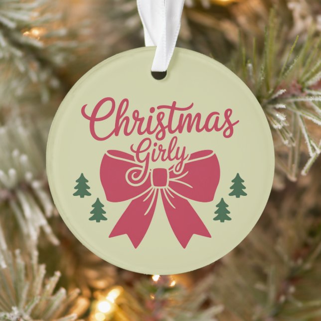 Christmas Girly Tree Bow Aesthetic Gift For Her Ornament (Tree)