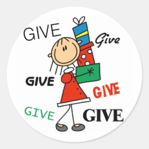Christmas Give Give Give Tshirts and Gifts Classic Round Sticker