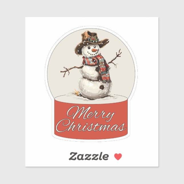 Christmas Glass Ball Snowman Merry Christmas (Sheet)