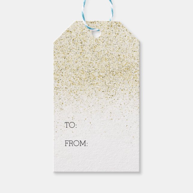 Christmas Glitter Gold Gift Tags (Front)