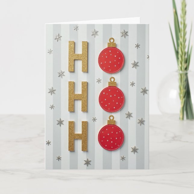 Christmas Glitter Ho Ho Ho Card (Front)