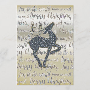 Christmas Glitter REINDEER Holiday Invitation