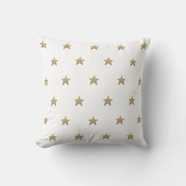 Christmas Glitter Stars Pattern Simple Modern Cushion (Front)