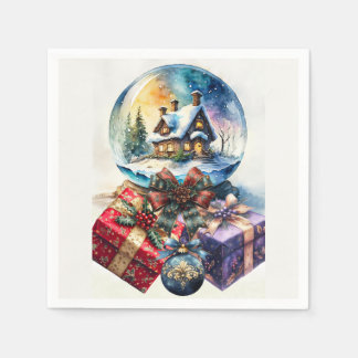 CHRISTMAS GLOBE GIFTS AND ORNAMENT NAPKIN