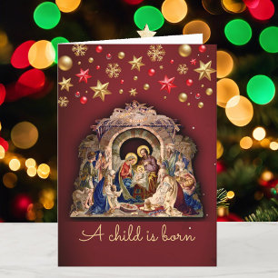Christmas Glory To The Newborn King Photo Holiday Card